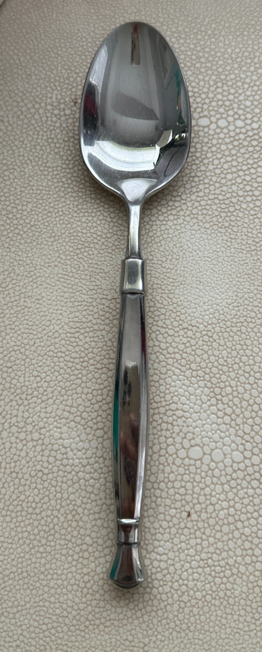 Oneida ACT I Spoon Glossy Stainless Solid Serving Spoon Heirloom Cube 8 5/8"